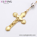 44263 joyas de moda xuping, unisex rosario cristiano cruz colgante collar